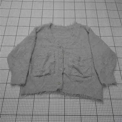 ◇ ⊇ ハンチ hunch モヘアタッチカーディガン グレー系 レディース FREEサイズ E  【1511110047056】