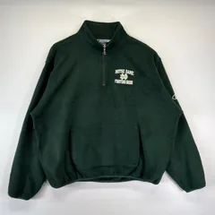 古着 90's/90年代 チャンピオン Champion フリースジャケット 大きいサイズ ハーフジップ プルオーバー カレッジ刺繍 2XL  グリーン メンズ