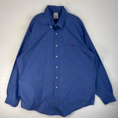 古着 ブルックスブラザーズ Brooks Brothers 長袖シャツ 胸ポケ TRADITIONAL FIT ボタンダウン L  ブルー系 無地 メンズ