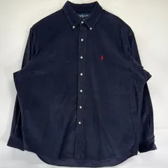 古着 ラルフローレン RALPH LAUREN 長袖シャツ 大きいサイズ コーデュロイシャツ ワンポイントロゴ BLAIRE XL  ブラック メンズ