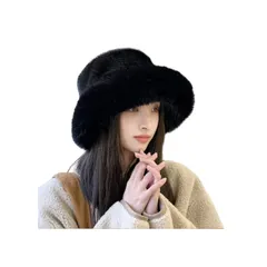 【新品】 [IPENNYE] 帽子 レディース 秋冬 ニット帽 女性用 ニットキャップ ラビットファー 帽子 防寒 裏起毛 厚手 暖かい ふわふわ 可愛い 小顔効果 冬帽子 お出掛け 自転車 通勤 スキー スノー 寒さ対策 ファッション 冬物 クリスマス  1