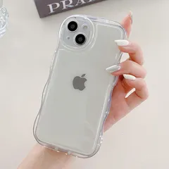 【特価セール】QLTYPRI 対応 iPhone 13 Mini ケース クリア TPUカバー ウェーブ おしゃれ 韓国 可愛い iphone13 mini 用ケース アクスタ収納 透明 薄型 軽量 耐衝撃 スマホケース ワイヤレス充電対応 ストラップホール付