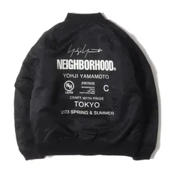 NEIGHBORHOOD ネイバーフッド ジャケット ブラック 黒 サイズ:L | 23SS Yohji Yamamoto POUR HOMME バックロゴ MA-1 ナイロン フライトジャケット (YN.MA-1 JACKET.NY)【中古】のサムネイル