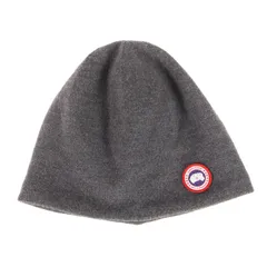 CANADA GOOSE カナダグース ビーニー | ロゴパッチ付き ウールニット ビーニー (STANDARD TOQUE BEANIE) | グレー | イタリア製 ニットキャップ 帽子【メンズ】【中古】のサムネイル