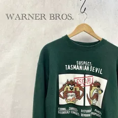 90s USA製 WARNER BROS. Tasmanian Devil スウェット トレーナー トップス XL グリーン  メンズ ファッションのサムネイル