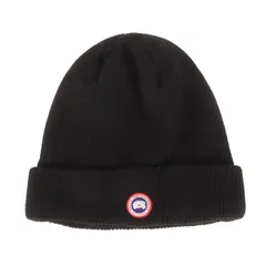 CANADA GOOSE カナダグース ビーニー | ロゴパッチ付き ウールニット ビーニー | ブラック 黒 | ブランド ニットキャップ 帽子【メンズ】【中古】のサムネイル