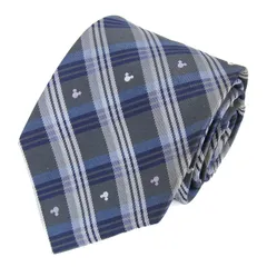 ブリックハウス ブランド ネクタイ ディズニー コラボ ミッキーマウス チェック柄 PO メンズ グレー BRICK HOUSE 【中古】