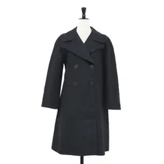 HERMES エルメス コート チャコールグレー サイズ:34(XS) | カシミヤ ダブルフェイス ピーコート | ロング ラグランスリーブ レザーボタン | フランス製 | アウター ジャケット 上着【レディース】【中古】のサムネイル