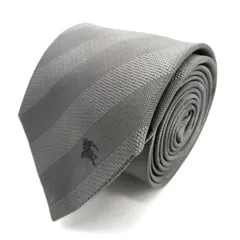 バーバリーロンドン ブランド ネクタイ ホースマーク ストライプ柄 シルク PO メンズ グレー BURBERRY LONDON 【中古】