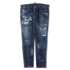 DSQUARED2 ディースクエアード パンツ インディゴ サイズ:50 | 21AW ダメージリペア加工 ストレッチ テーパード デニムパンツ (SkaterJean) | イタリア製 | ボトムス ジーンズ ジーパン【メンズ】【中古】