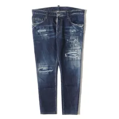 DSQUARED2 ディースクエアード パンツ インディゴ サイズ:52 | 23AW ダメージリペア加工 ストレッチ テーパード デニムパンツ (Super Twinky Jean ) | イタリア製 | ボトムス ジーンズ ジーパン【メンズ】【中古】