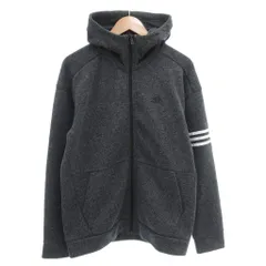 アディダス adidas パーカー フーディ ジップアップ 長袖 ロゴ スリーストライプス ダークグレー /AE ■GY53