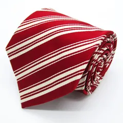 タケオキクチ ブランド ネクタイ ストライプ柄 シルク PO メンズ レッド TAKEO KIKUCHI 【中古】