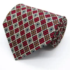 メンズクラブ ブランド ネクタイ チェック柄 小紋柄 シルク PO メンズ レッド MEN'S CLUB 【中古】