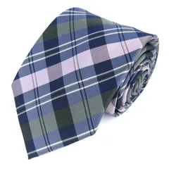 スーツセレクト ブランド ネクタイ チェック柄 シルク混 PO メンズ ネイビー SUIT SELECT 【中古】