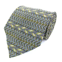 ランセル ブランド ネクタイ ボーダー柄 織り柄 シルク PO メンズ ブルー LANCEL 【中古】