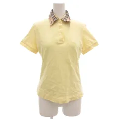 バーバリー ロンドン BURBERRY LONDON ポロシャツ カットソー 半袖 M 襟ノバチェック ホース刺繍 黄 イエロー /GV ■GY53