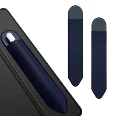 【在庫セール】Pencil ケース ２枚セット タッチペン ケース タブレット用 タッチペン ペンホルダー 貼り付け タッチペンカバー 薄型 スタイラスペンホルダー 接着シール式 全面保護 紛失防止 【Apple Pencil 第2/1世代対応】(紺色)