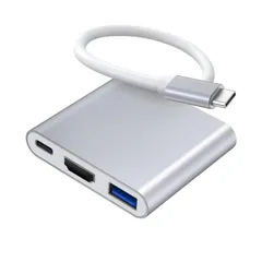 【人気商品】3 in 1 Type-C to HDMI変換アダプタ5 k解像度HDMIポート+USB 3.0高速ポート+60 W高速PD充電ポートMatebook/MacBook Pro/MacBook Air/Galaxy S 11/Note 10/swit