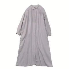 TSUHARU ツハル 麻混タイニーカラー前開きロングワンピ /251113002