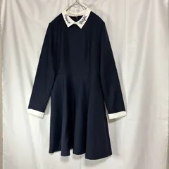 repipi armario レピピアルマリオ 女の子 子供用 ワンピース M 150 〜 160㎝ ネイビー ホワイト 白襟 ロゴ 刺繍 かわいい おしゃれ 発表会 結婚式 セレモニー フォーマル 入学式 卒業式