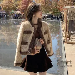 ボアジャケット レディース ショート丈 中綿 もこもこ ゆったり 防寒 秋冬 アウター M251218-3