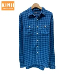 POLO RALPH LAUREN　チェックシャツ　デニムシャツ　長袖　シャツ　トップス　レギュラーカラー　胸ポケット　古着