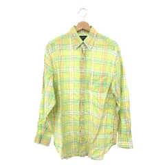 Brooks Brothers ブルックスブラザーズ 長袖ボタンダウンシャツ サイズ:M リネン100％/チェック/アメリカ製    グリーン メンズ / 240001177826