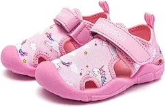 くもにせ(kumonice) キッズ ベビー マリンシューズ サンダル ビーチ ウォーター スポーツ 男の子 女の子 アウトドア 子供 靴 つま先保護 通気性 屈曲性 (02ピンク,  17.0 cm 3E)