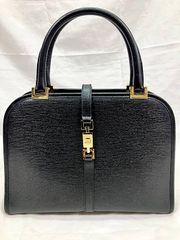 COMTESSE】ホースヘア×レザー ブラック ゴールド金具 ハンドバッグ