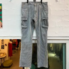 Global Work ストライプ カーゴ ジーン L