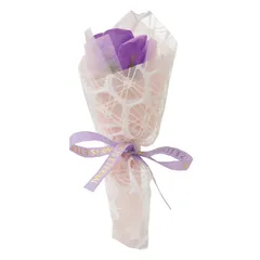 新品 ポピー名古屋 ソープフラワー シャボンフラワー 造花 ギフト プレゼント 1輪ブーケ バラ 花束 約22cm ギフトボックス付き SBL-221 ピンク