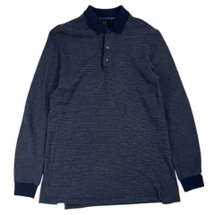 dunhill ダンヒル CLASSIC FIT ボーダー ウール ポロニット シャツ XS/ネイビー ブルー系 メンズのサムネイル