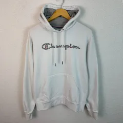 Champion チャンピオン スウェット パーカー ロゴ刺繍 ホワイト Mサイズ メンズ 古着 ストリート スポーツMIX