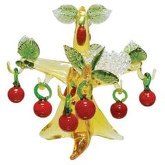 琉球ガラス 朝顔 吹きガラス 花瓶と花 気泡 手作り 置物 細工 時代物