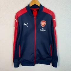 PUMA プーマ アーセナルFC　エミレーツ　サッカー　トラックジャケット ジャージ ロゴ刺繍 フルジップ ネイビー Lサイズ メンズ 古着 スポーツMIX ストリート