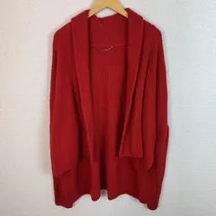 ESSEN. LAUTREAMONT エッセン ロートレアモン カシミヤ ニット カーディガン ケーブル編み レッド 38サイズ レディース 古着 クラシック レトロ