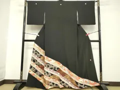 平和屋着物■豪華黒留袖　作家物　駒刺繍　道長吉祥花鳥文　暈し染め　正絹　逸品　DABA5085cd