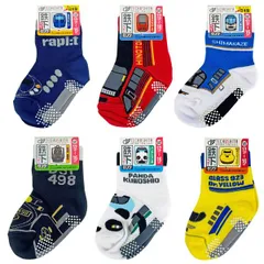 鉄下ベビーロング 6足セット 12～16cm (特急ラピート 名阪特急ひのとり 観光特急しまかぜ D51 パンダくろしお ドクターイエロー) 靴下 くるぶしソックス 駅鉄
