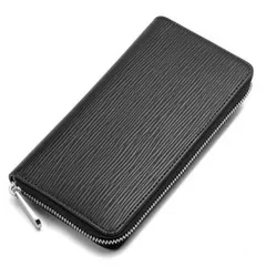 長財布 メンズ コインケース カード 小銭 レザー 革 ラウンドファスナー おしゃれ シンプル ブラック 黒