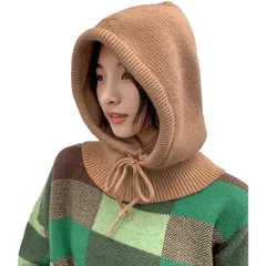【新品】 ニット帽 バラクラバ 帽子 ネックウォーマー 一体 ハット 防寒 キャップ 暖かい フードウォーマー 防寒対策 小顔効果 秋 冬 プレゼン アウトドア レディース 1