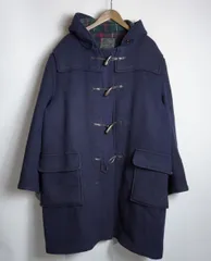 80S 90S GLOVERALL グローバーオール メルトン ダッフル コート アウター フード付き 英国製 ビンテージ 紺 サイズ USA 44 920P★4
