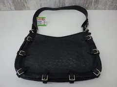 フェルモーダ FERMODA バッグ ショルダーバッグ レザー オーストリッチ ブラック 黒 中古品