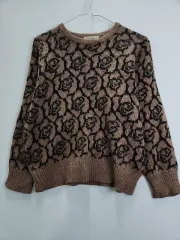 ヴィンテージ 森ガール フラワー ウール混 ニット MADE IN JAPAN