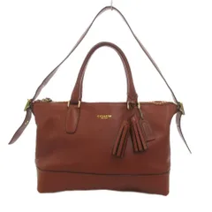 コーチ COACH 21132 2WAY ショルダーバッグ ハンドバッグ レザー タッセルチャーム 茶 ブラウン /JS