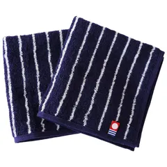 【特価商品】imaa(アイマ) 今治タオル 認定 ハンドタオル タオルハンカチ 2枚 セット 日本製 綿100% 08 ネイビーxネイビー