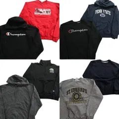 古着卸 まとめ売り チャンピオン Champion スウェット 6枚セット (メンズ M ) ハーフジップ スタンドカラー フーディー  中古 古着 ND0981