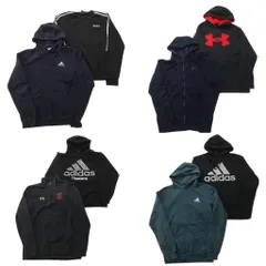 古着卸 まとめ売り スポーツブランドMIX スウェット 8枚セット (メンズ S ) アディダス アンダーアーマー デカロゴ フーディー 中古 ND1004
