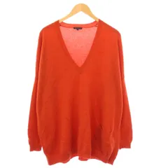 セオリー Theory ニット セーター 長袖 Vネック 薄手 無地 ストレッチ カシミヤ S オレンジ /BB