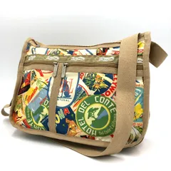 レスポートサック LeSportsac ショルダーバッグリゾート柄 海外旅行 斜めがけ ポシェット 総柄 2way ベージュ 多収納